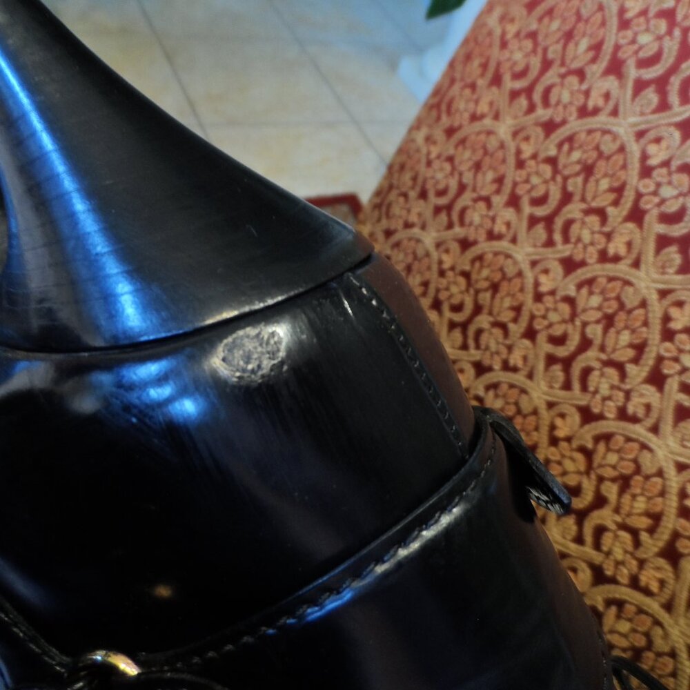 Gucci Black Leather Knee-High Platform Boots Size 39.5C - Picture 14 of 16